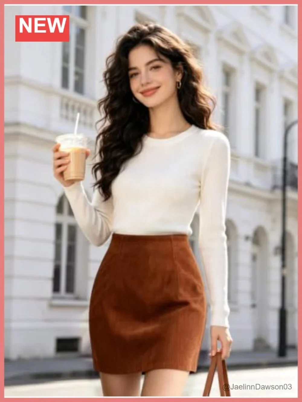 Women's High Waisted Mini Corduroy Skirt - A-Line Stretch with Zip